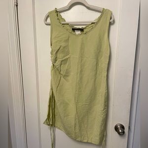 Harve Benard Dress Medium light lime Green Y2K drawstring waist